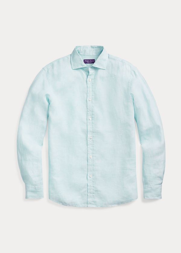 Men's Ralph Lauren Linen Chambray Shirts | 812790VJR